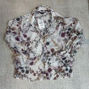 Chic Floral Button-Up Blouse